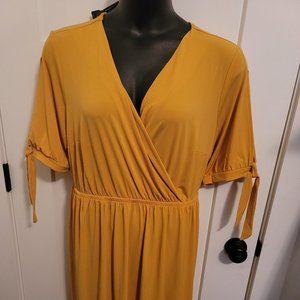 NWT: Lane Bryant Faux Wrap Mustard Yellow Dress
